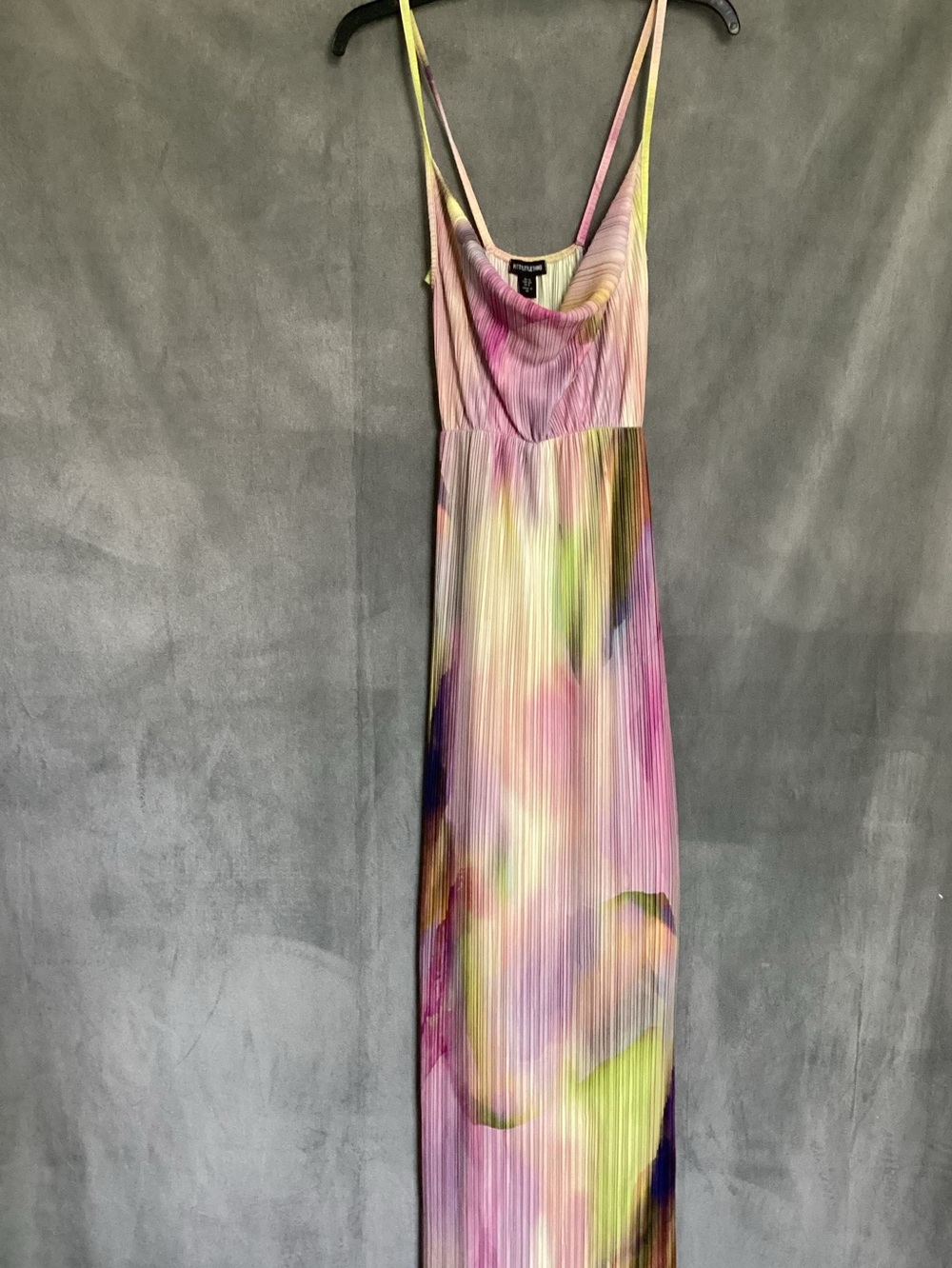 PrettyLittleThing Multi-Color Pleated Maxi Slip Dress